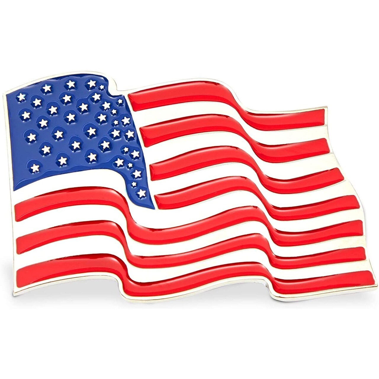 USA American Flag Belt Buckle for Men, Patriotic Western Cowboy Accessories, 4 x 2.8 in